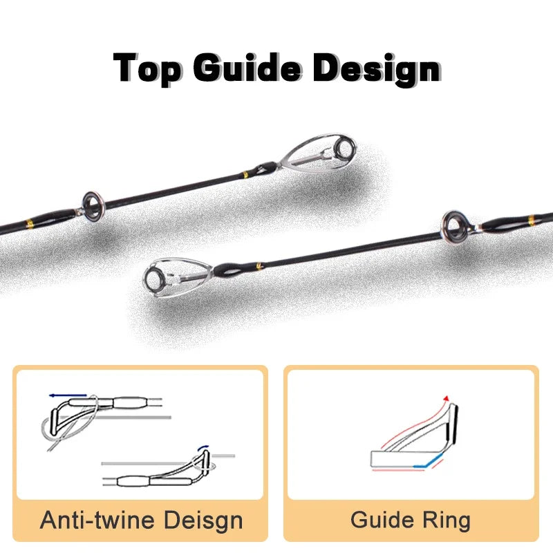 Mavllos YKing Bass Fishing Spinning Rod Lure 10-25g Line 12-25lb 3 Sections Portable Light Carbon Perch Casting Fishing Rod
