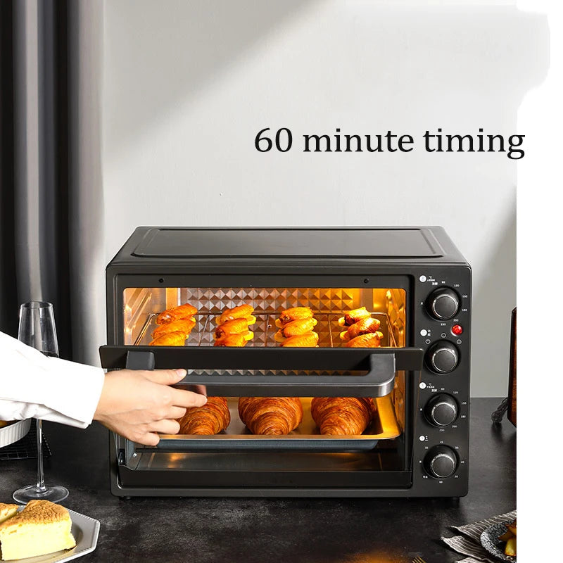 40L Electric Oven Multifunctional Big Capacity Pizza Bread Toaster Barbecue Cake Baking Oven Breakfast Machine Four Layers 220V