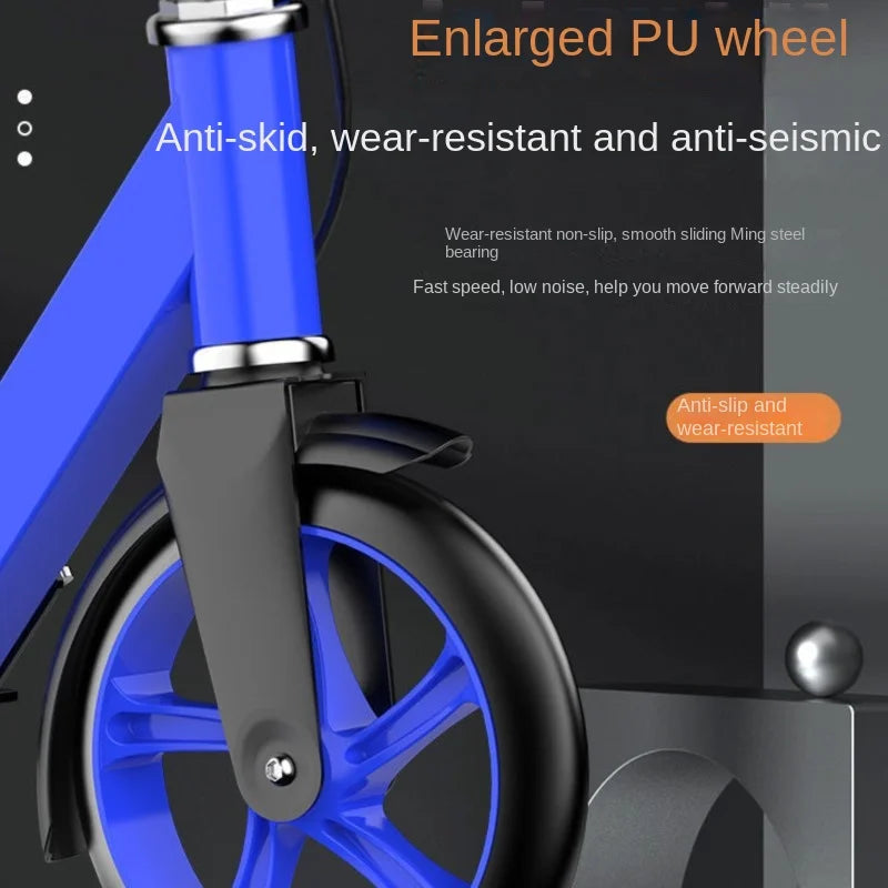 TULX Adult Scooter With Foldable Two Wheels And Double Brakes Design Anti Slip Pedals For Flexible Steering And Safer Go Out