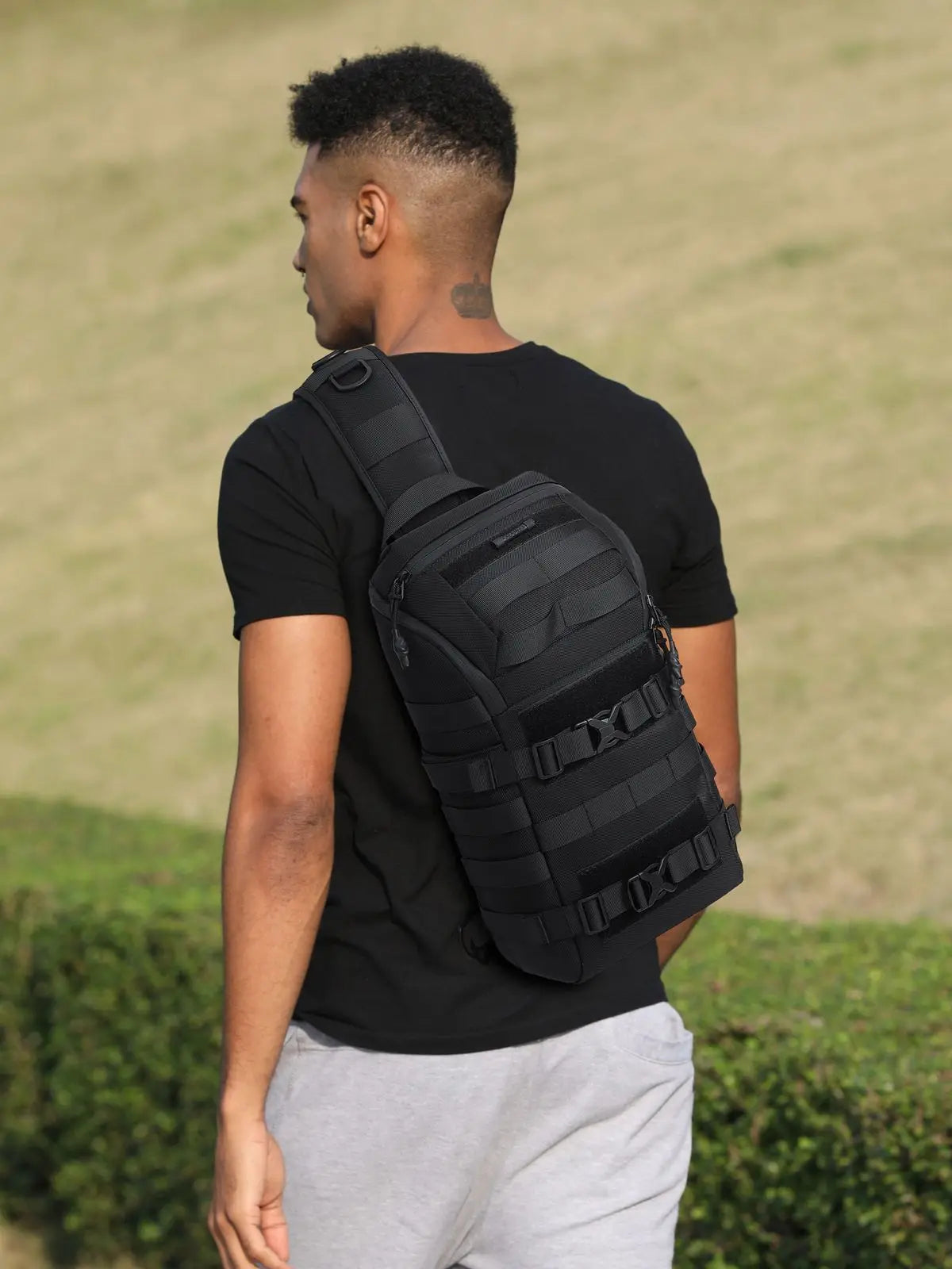 Ozuko Bicycle Bag Crossbody Bag Camping Riding Travel Rucksack Molle Bags Hiking Cycling Outdoor