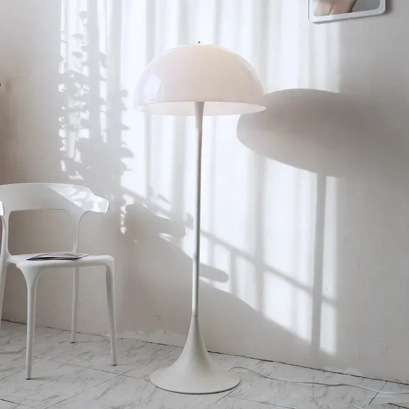 Nordic Danish Designer LED Mushroom Floor Lamp Living Room Study White Bedroom Bedside Reading Decorative Lighting Fixture Art