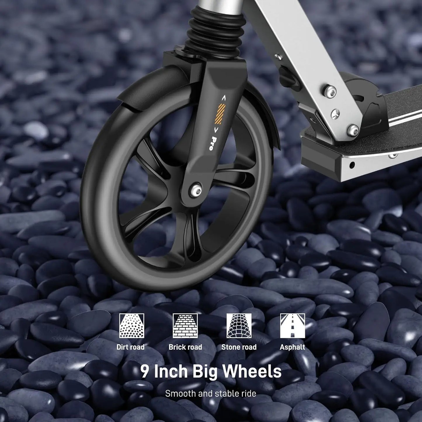 Kick Scooter for Ages 6+,Kid, Teens & Adults. Max Load 240 LBS. Foldable, Lightweight, 8IN Big Wheels for Kids, Teen and
