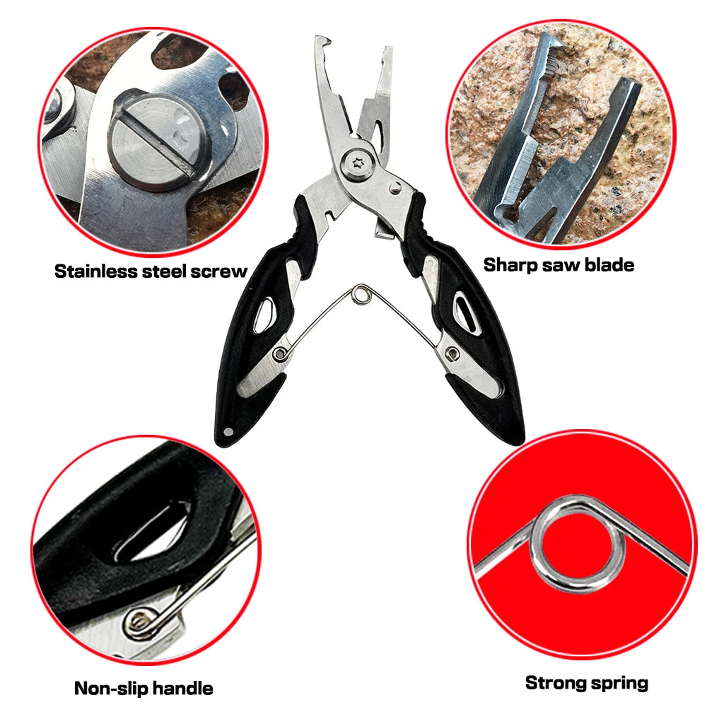 Stainless Steel 21/17cm Lure Pliers Fish Controller Set Multi-functional Spinning/Casting Fish Lip Grabber Fishing Equipment