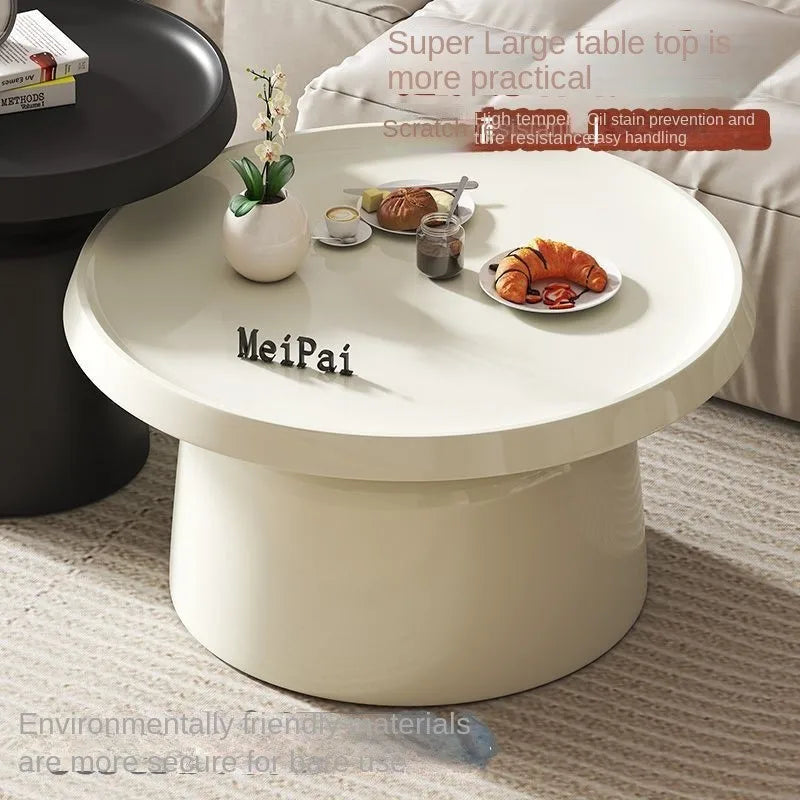 High-end Creative Coffee Table Nordic Living Room Versatile Light Luxury Modern Simple Wabi-sabi Style Round Bedside Table 2024
