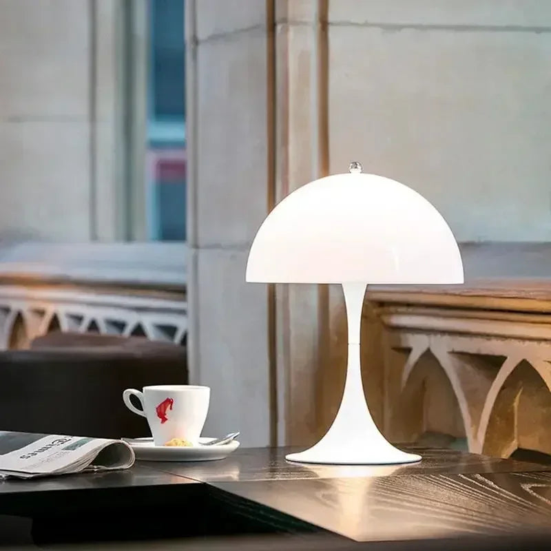 Nordic Danish Designer LED Mushroom Floor Lamp Living Room Study White Bedroom Bedside Reading Decorative Lighting Fixture Art