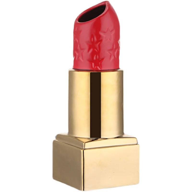 Creative Lipstick Vase Modern Ceramic Flower Vases Nordic Ornaments Table Living Room Decor Decoration and Table Accessories