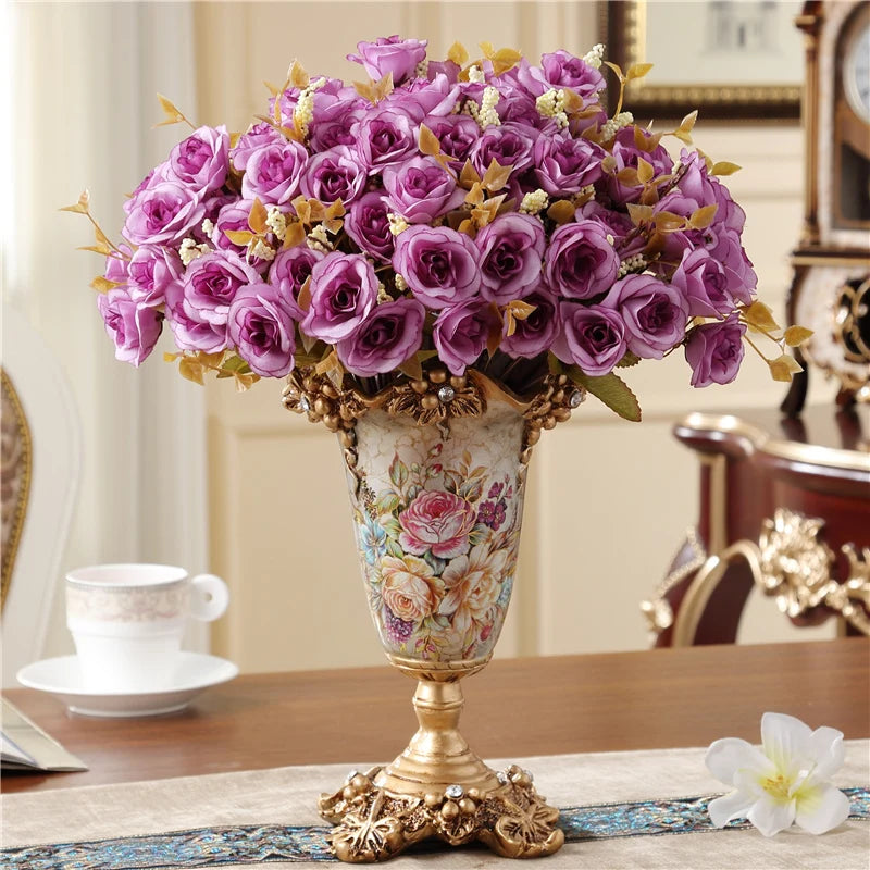 Creative European style retro resin vase Home Furnishing decoration living room dining room table vases flower vase