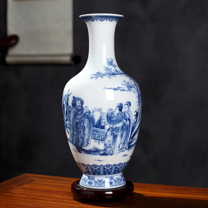 Jingdezhen Ceramics Under-glazed Blue and white porcelain new Chinese style Vase Decoration living room flower arrangement