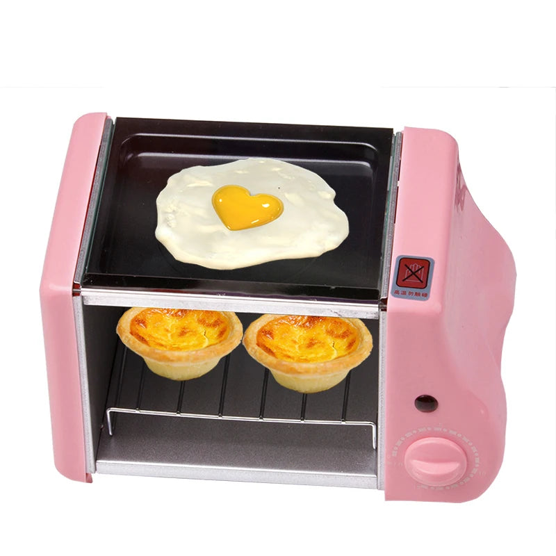 Multifunction Mini Electric Baking Bakery Roast Oven Grill Fried Eggs Omelette Frying Pan Breakfast Machine Bread Maker Toaster