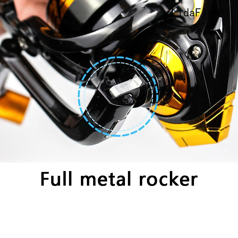 2021 Fishing Reel 2000 -7000 Series 5.2:1 High Speed Metal Spool Spinning Reel for Freshwater Saltwater