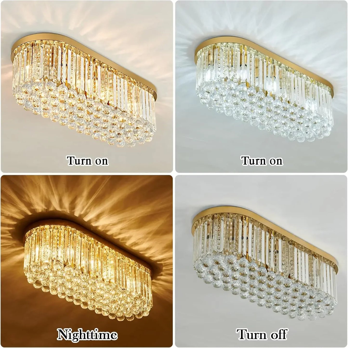 Modern Crystal Ceiling Lights For Bedroom Dining Living Room Aisle Hallway Kitchen Long Luxury Gold Crystal Ceiling Lamp