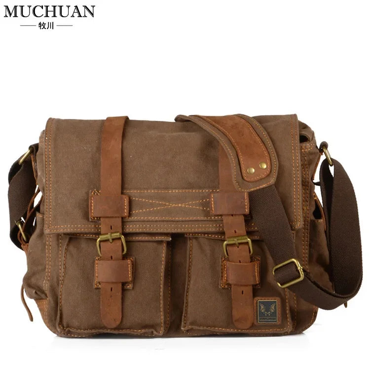 Muchuan cloth Europe and the United States to restore ancient ways ms canvas men messenger bag one shoulder bag Male canvas bag