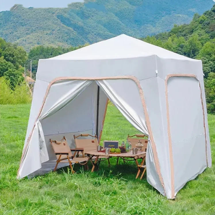 Two-room One Hall Double-decker Waterproof Luxury Large Pop Up Tunnel Family Camping Tent