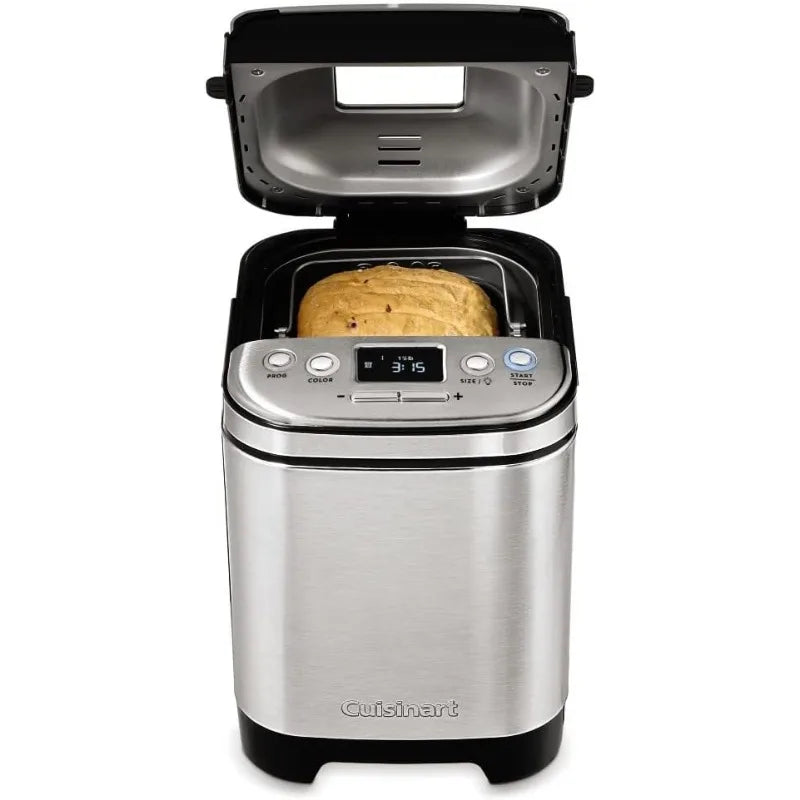 Cuisinart Bread Maker Machine, Compact and Automatic, Customizable Settings, Up to 2lb Loaves, CBK-110P1, Silver,Black