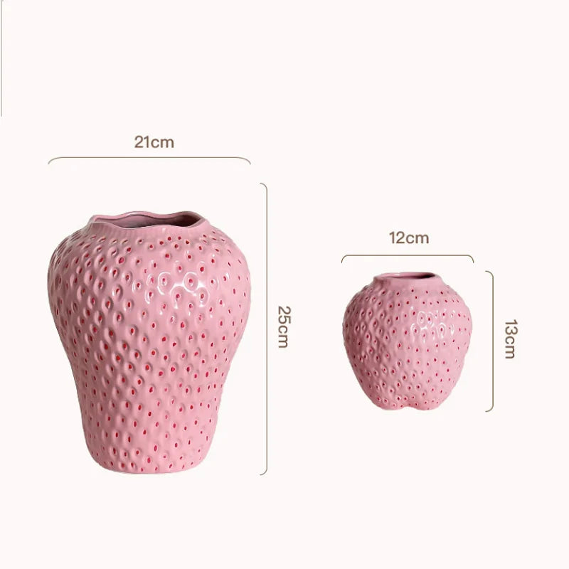 INS Wind Strawberry Ceramic Vase, Living Room Decoration, Home Decoration, Creative Soft Decoration Crafts, Wine Cabinet Decorat