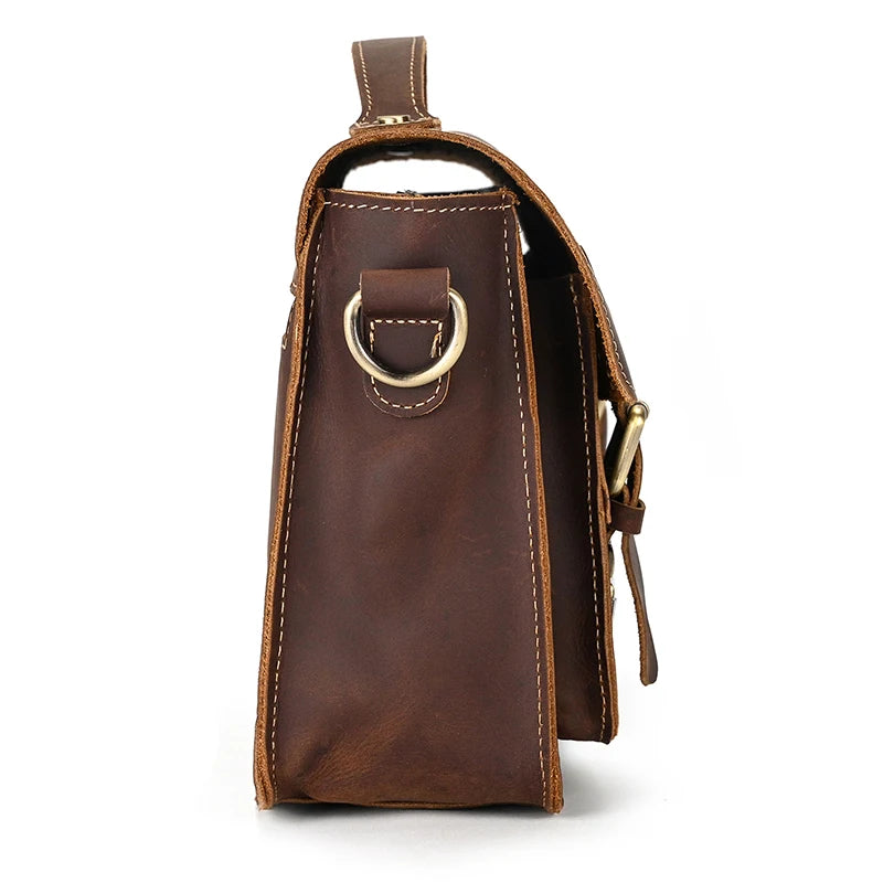 Luufan Crazy Horse Leather Men's Shoulder Bag Vintage Messenger Bags Men Male Small Travel Crossbody Bags Man Handbag Sling Bag