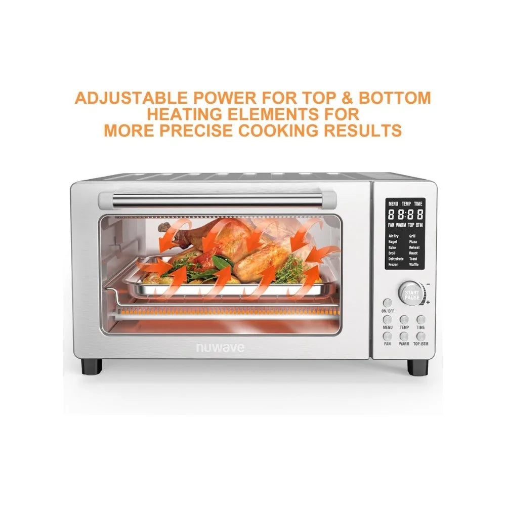 12-in-1 Digital Toaster Oven, Countertop Convection Oven & Air Fryer Combo, 1800 Watts, 21-Qt Capacity, 50°-450°F Temp Controls