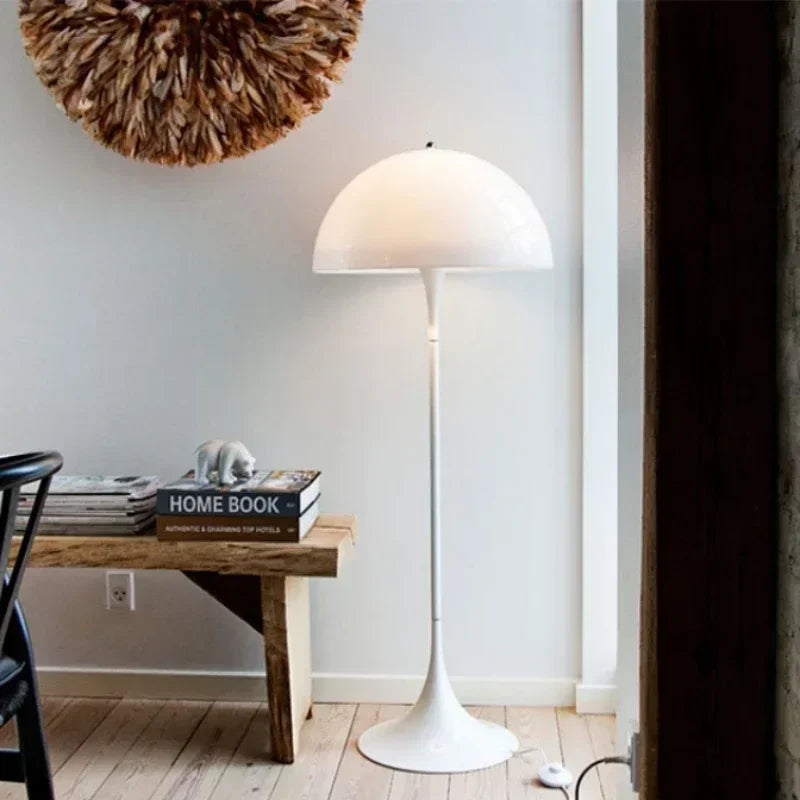 Nordic Danish Designer LED Mushroom Floor Lamp Living Room Study White  Bedroom Bedside Reading Decorative Lighting Fixture Art