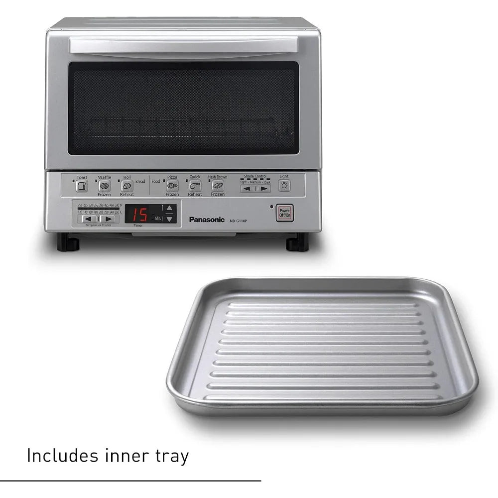 Toaster Oven FlashXpress with Double Infrared Heating and Removable 9 Inner Baking Tray, 1300W, inches, Silver