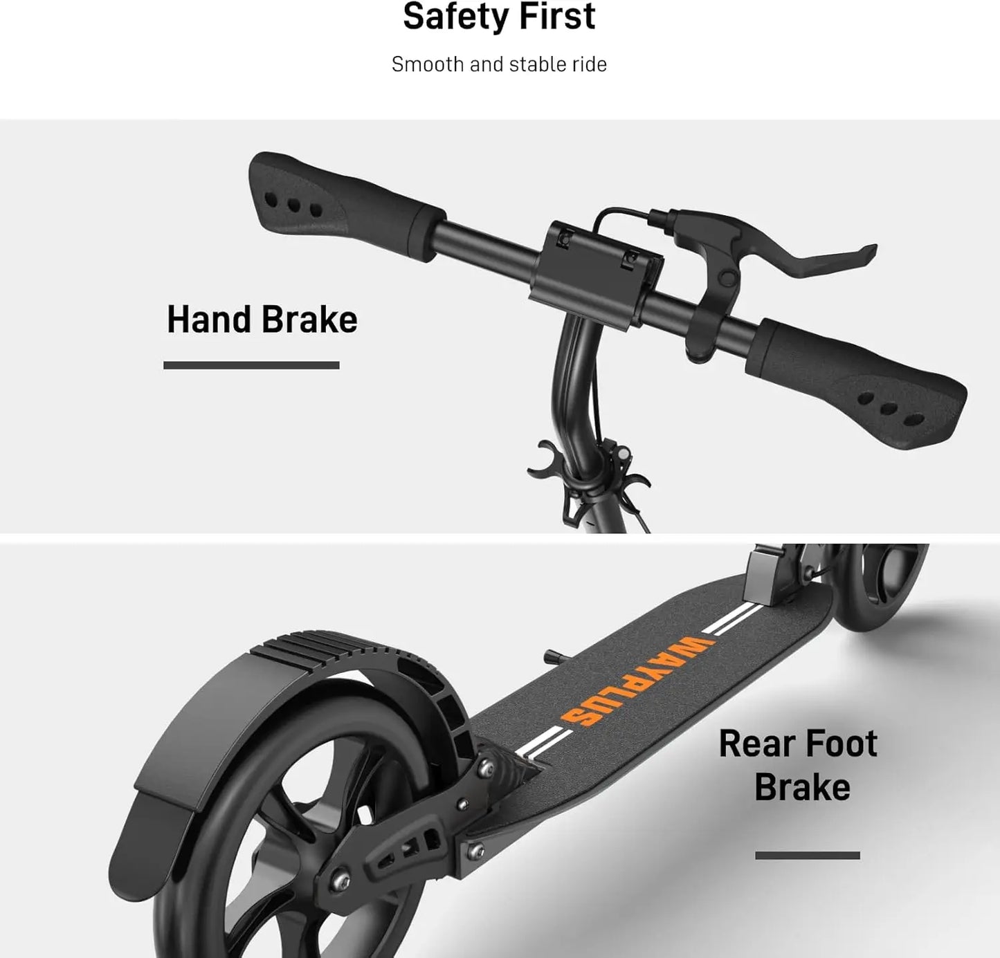 Kick Scooter for Ages 6+,Kid, Teens & Adults. Max Load 240 LBS. Foldable, Lightweight, 8IN Big Wheels for Kids, Teen and