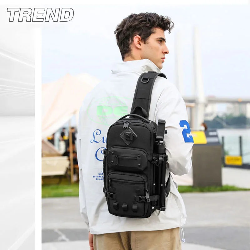 Men's Chest Bag Outdoor Tactical One Shoulder Crossbody Bag High Capacity Waterproof Sports Bag For Man Shoulder Bag