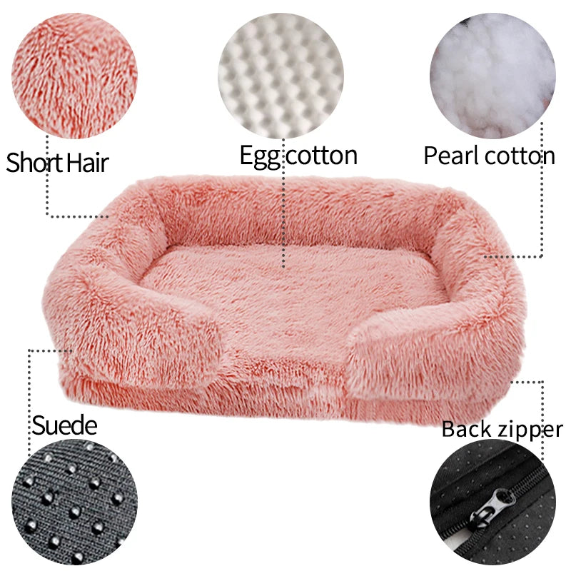 Large Dog Bed Plush Ring Cat Puppy Winter House Sleeping Mats On The Floor Sofa Cat Bed Dog Kennel Mattress Pad Pet Supplies