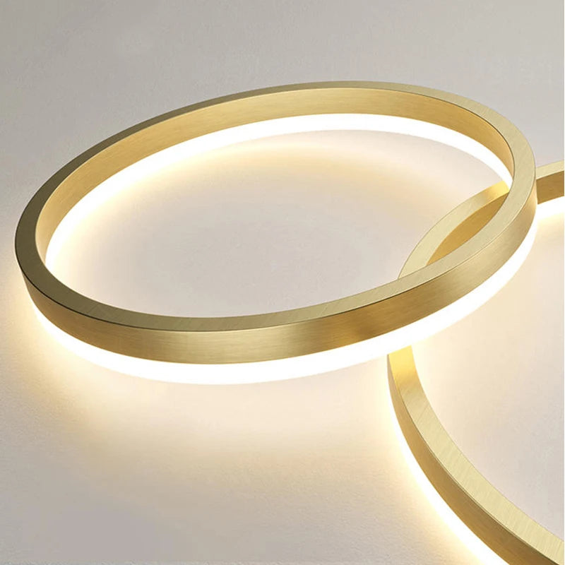 Modern Chandelier Led Ring Circular Ceiling Pendant Light Black Loft Living Dining Kitchen Interior Lighting Fixtures