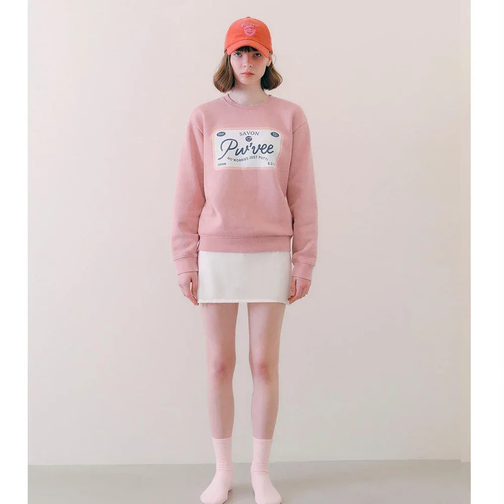 24 New High quality Autumn Winter Sweater Women's Sweatshirt Pure Cotton Clothes Round Neck Long Sleeve Golf Wear