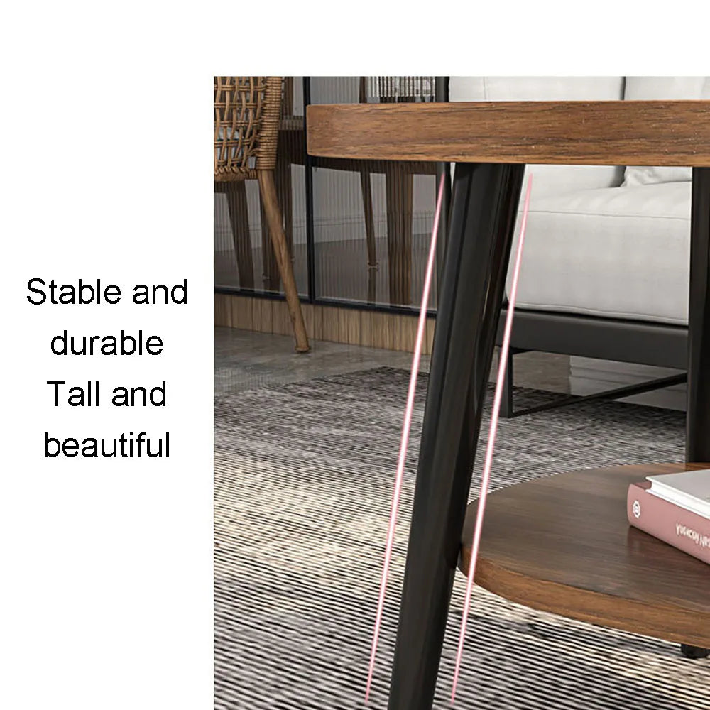 New Minimal Small Side Tables Round Coffee Table Conical Stabilization Legs Double Level Countertop Strong Stable Waterproof