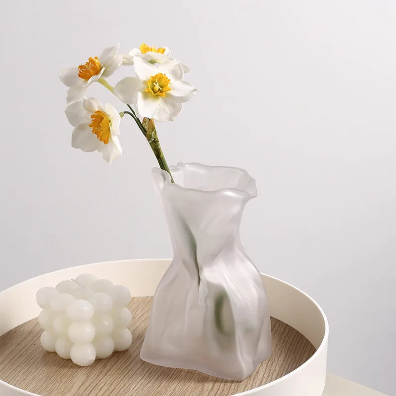 CuteLife Aesthetic Modern Transparent Glass Flower Vase Living Room Home Decoration Table Vase Ins Wedding Hydroponic Plant Vase