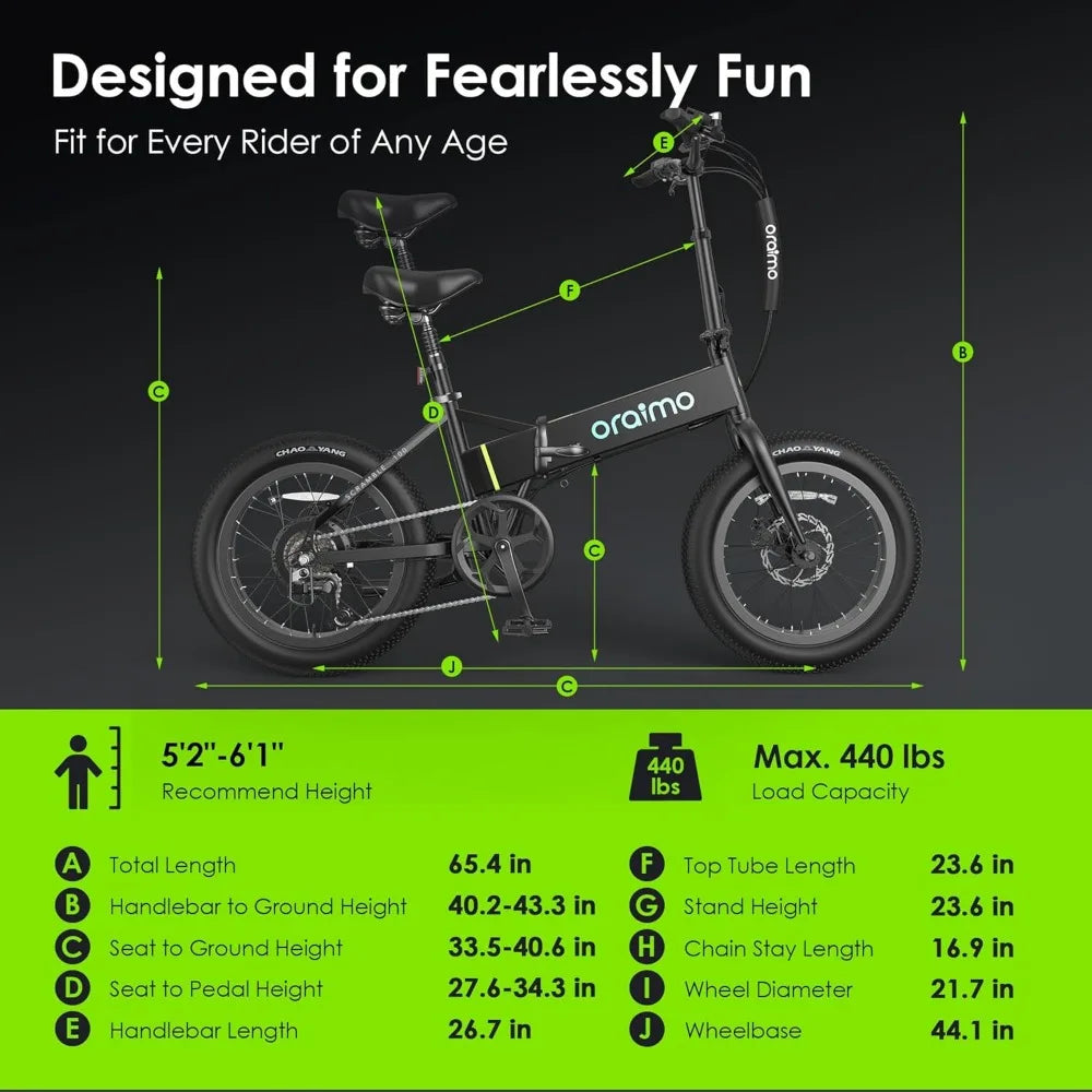 Folding Electric Bike for Adults, 750W Brushless Motor(Peak 1000W), 48V 12Ah Hidden Battery 20" Fat Tire Ebike, 7 Speed Gear