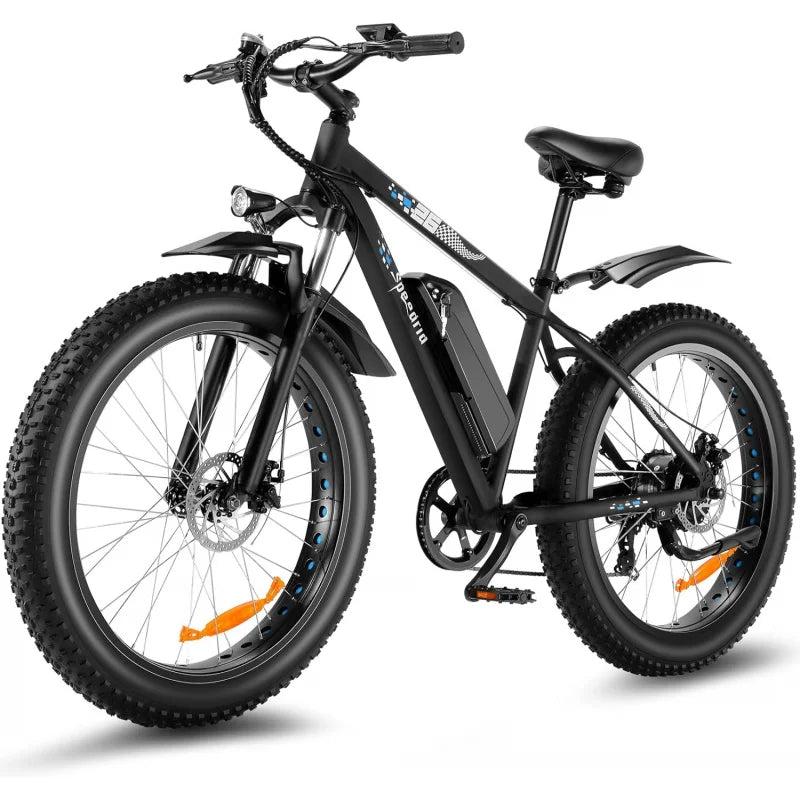 QSpeedrid 26" Fat Tire Bike for Adult, 25mph Peak 750W 48V 10.4/ 13Ah Removable Battery Electric Mount