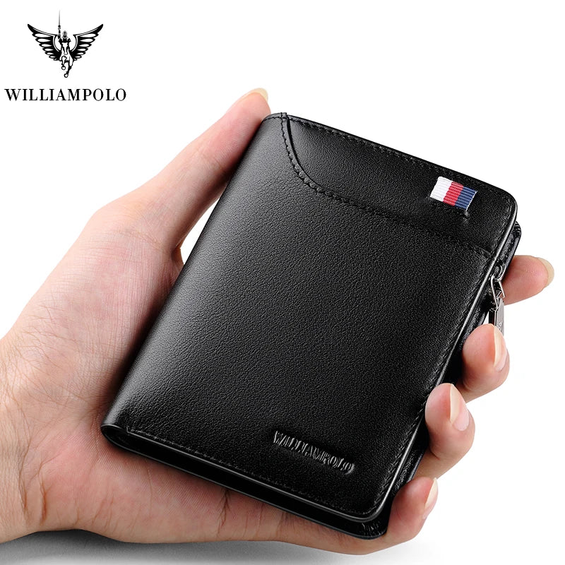 Men Short Wallet Luxury Genuine Leather Wallet For Men Women Purse Standard Card Holders High Quality Zipper Wallets
