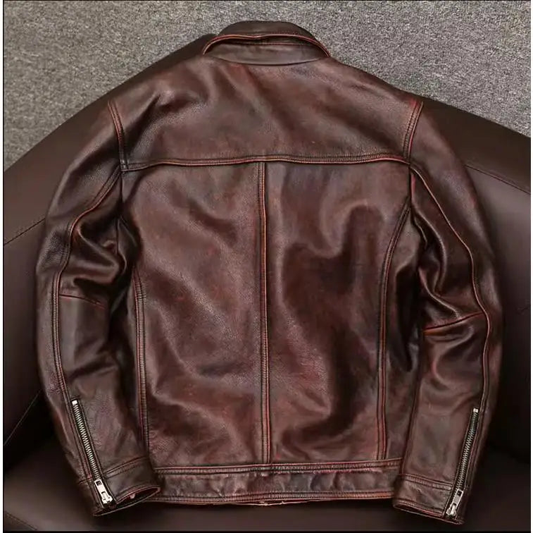 Wholesale leather jacket casual denim leather coat leather coat PU washed leather, leather soft and comfortable cost-effective