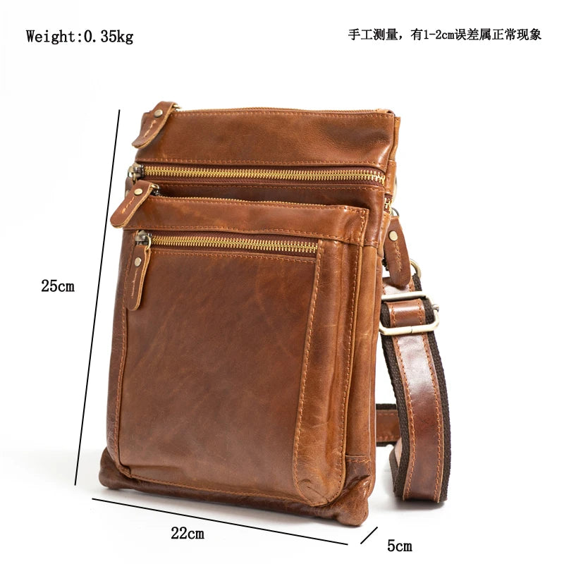 Ipad Case Big Crossbody Shoulder Bags for Men Genuine Leather Bag Hasp Men's Shoulder Bag Leather Fashion Messenger Bags Man