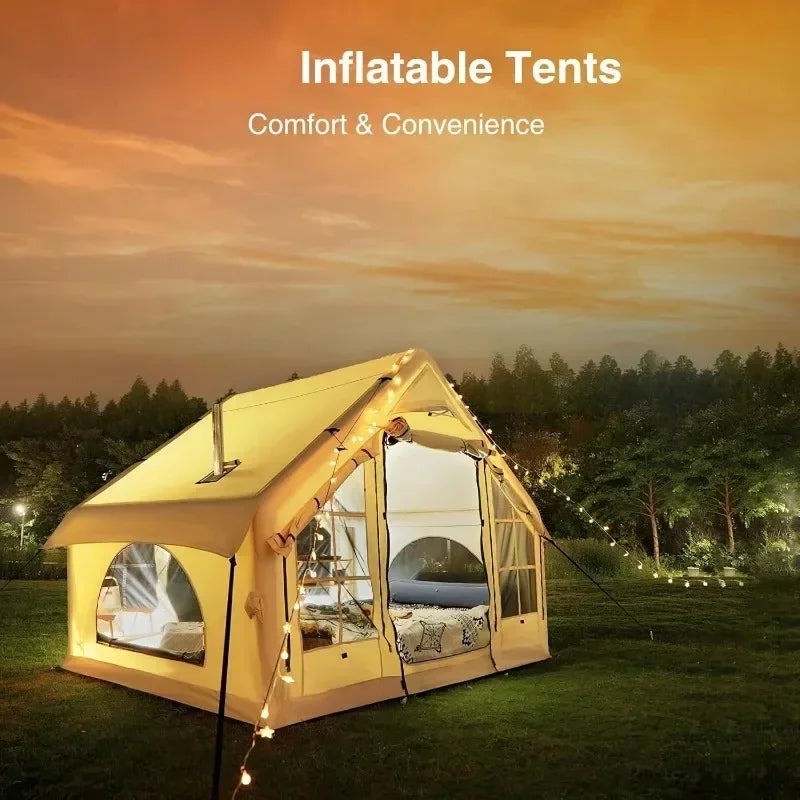 Inflatable Tent for Camping Large Blow Up Air Tents House No Assembly Needed Luxury Waterproof Oxford