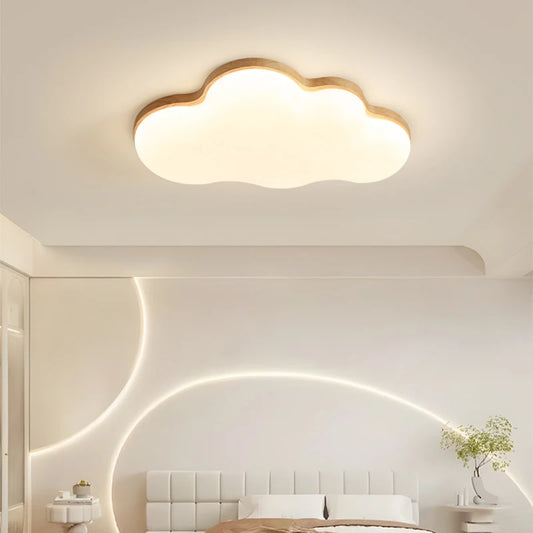 Nordic Cloud Ceiling Light for Children's Room Warm Eye Protection Bedroom Ceiling Lamp Study Room Cartoon Wooden Art Lamp