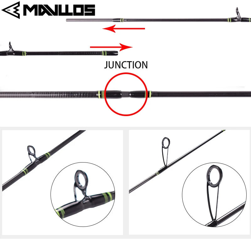 Mavllos Delicacy Solid Tip Bass Spinning Rod, Carbon Ultralight BFS Casting Rod Lure 0.6-8g/0.8-10g UL/L Tips Trout Fishing Rod