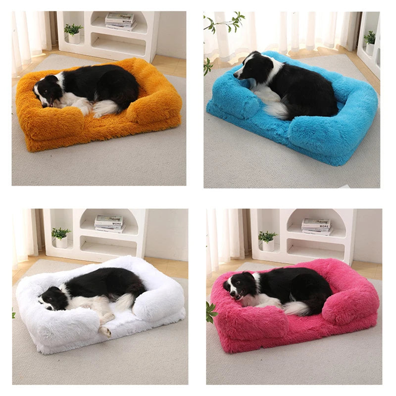 Large Dog Bed Plush Ring Cat Puppy Winter House Sleeping Mats On The Floor Sofa Cat Bed Dog Kennel Mattress Pad Pet Supplies