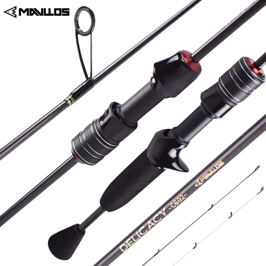 Mavllos Delicacy Solid Tip Bass Spinning Rod, Carbon Ultralight BFS Casting Rod Lure 0.6-8g/0.8-10g UL/L Tips Trout Fishing Rod