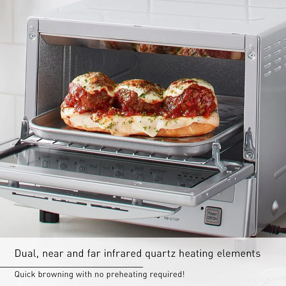 Toaster Oven FlashXpress with Double Infrared Heating and Removable 9 Inner Baking Tray, 1300W, inches, Silver