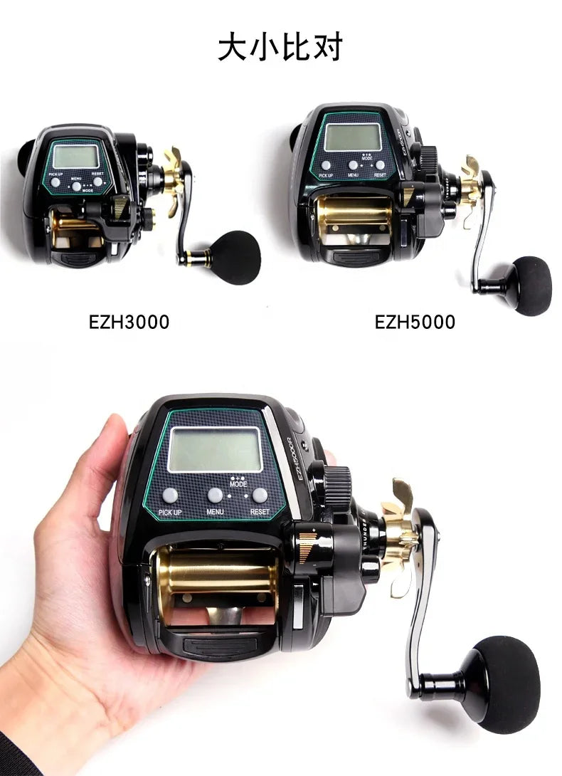 ECOODA THUNDER EZH 3000 Electric Fishing Reel Offshore Boat Jigging Reel 15kg Drag Power Electric Reel Fishing Saltwater