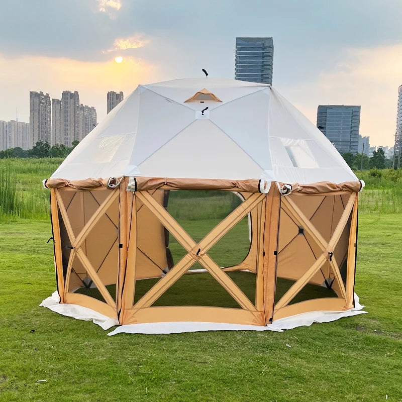 New Design Quick Assembly Large Luxury Light Dome 8 Person Waterproof Outdoor Camping Tent For Trips