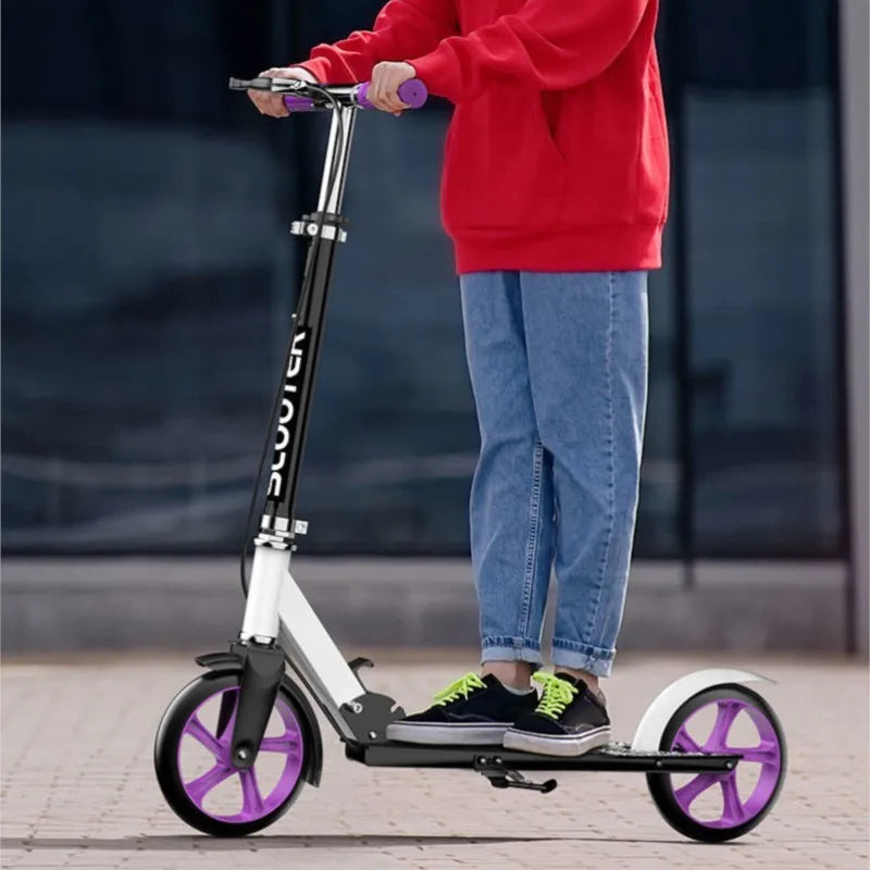 TULX Adult Scooter With Foldable Two Wheels And Double Brakes Design Anti Slip Pedals For Flexible Steering And Safer Go Out