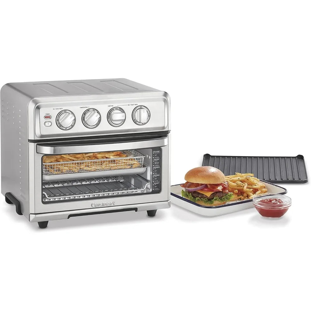Air Fryer + Convection Toaster Oven, 8-1 Oven with Bake, Grill, Broil & Warm Options, Stainless Steel, TOA-70
