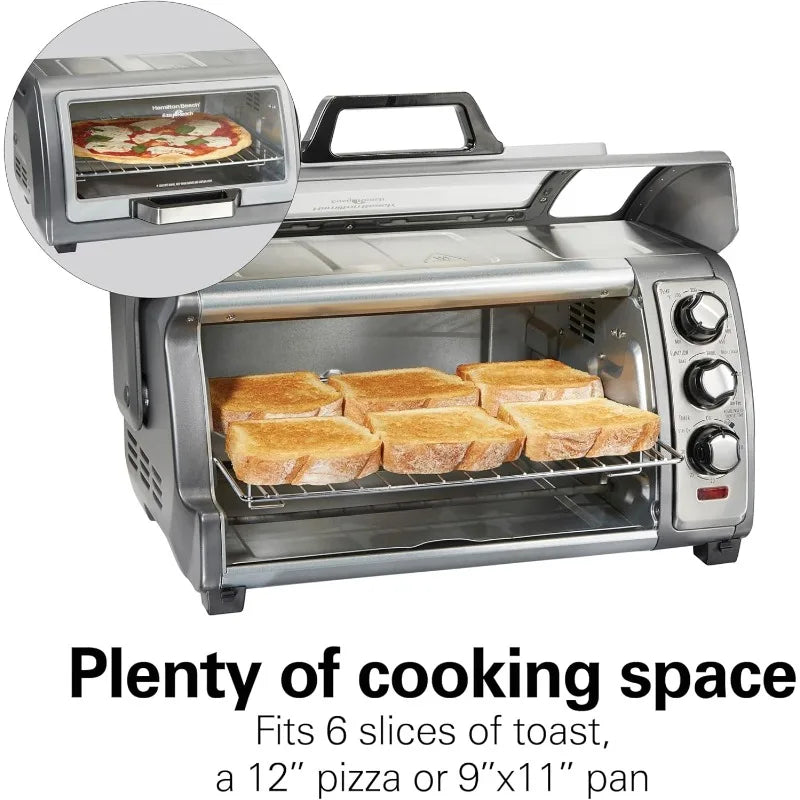 Hamilton Beach Toaster Oven Air Fryer Combo with Large Capacity, Fits 6 Slices or 12” Pizza, 4 Cooking Functions for Convection