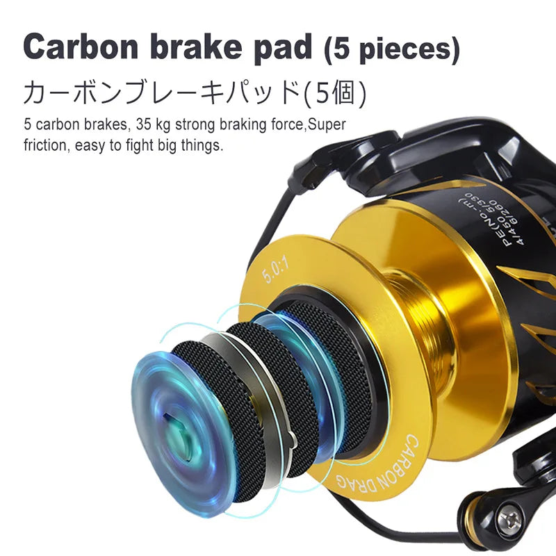 Wholesale Metal Spinning Reel 9+1bb 3000 4000 5000 6000 10000 Saltwater Fishing Reels