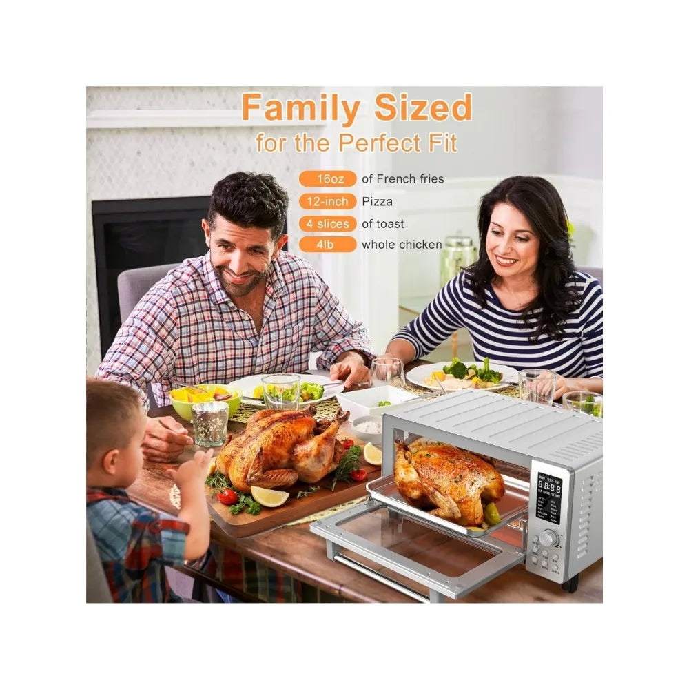 12-in-1 Digital Toaster Oven, Countertop Convection Oven & Air Fryer Combo, 1800 Watts, 21-Qt Capacity, 50°-450°F Temp Controls