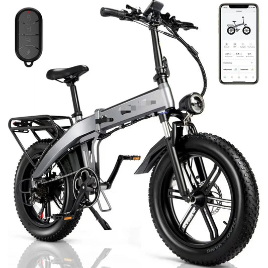 Electric Bike 1200/1400W Peak, 28MPH 60 Miles,720WH Battery 20x 4.0 Fat Tire Folding Ebikes for Adults Foldable with