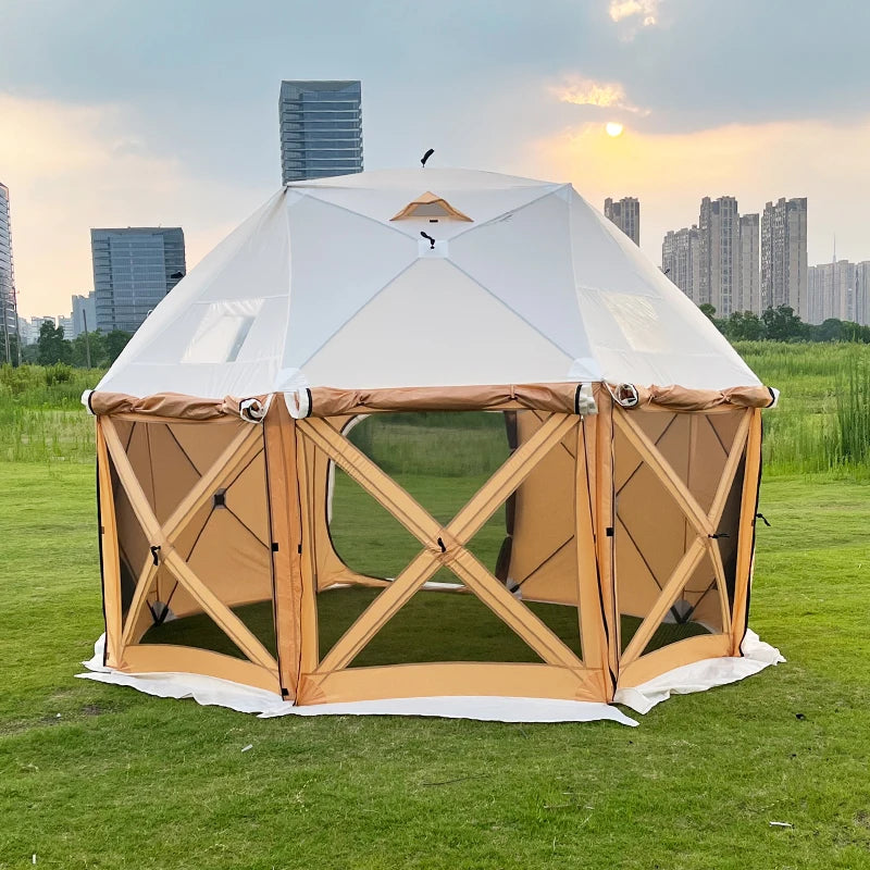 New Design Quick Assembly Large Luxury Light Dome 8 Person Waterproof Outdoor Camping Tent For Trips